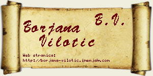 Borjana Vilotić vizit kartica